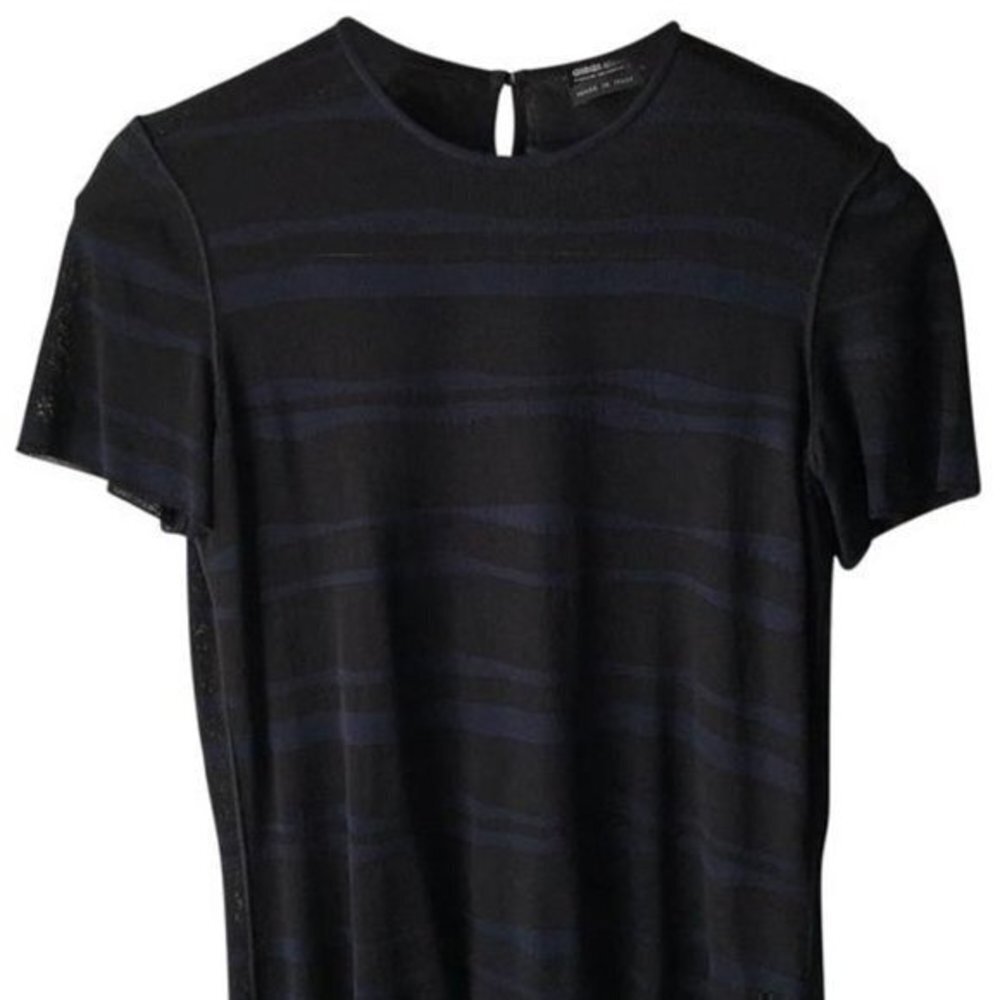 Giorgio Armani | Black/Blue Short Sleeve T…